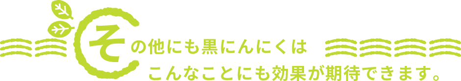 その他にも黒にんにくはこんなことにも効果が期待できます。