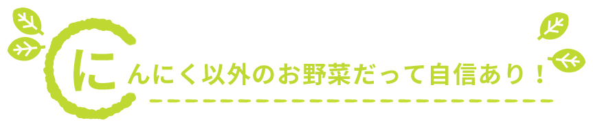 にんにく以外のお野菜だって自信あり！