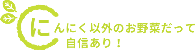 にんにく以外のお野菜だって自信あり！